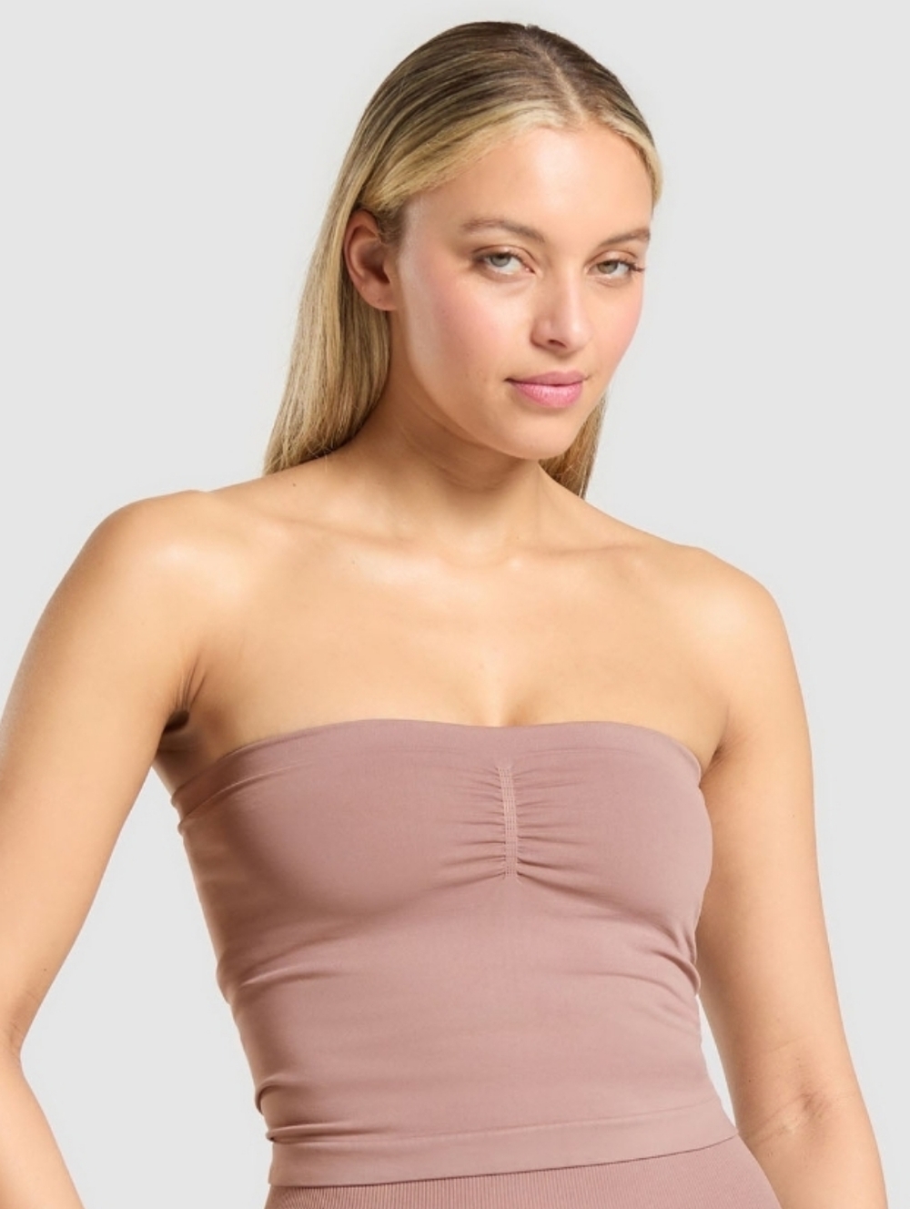 Gymshark Womens Everyday Seamless Midi Tube Top Chestnut Pink Size S